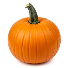 Obraz premium Vibrant Orange Pumpkin Isolated on White Background, Perfect for Autumn and Halloween Designs