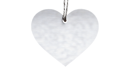 Valentine heart-shaped tag paper sticker label — high-resolution isolated PNG cutout with transparent background for love-themed branding, gift tags, packaging, scrapbooking, cardmaking, e-commerce