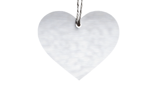 Valentine heart-shaped tag paper sticker label — high-resolution isolated PNG cutout with transparent background for love-themed branding, gift tags, packaging, scrapbooking, cardmaking, e-commerce - Powered by Adobe