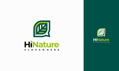 Nature Talk Logo Template Design. Hello Nature logo designs concept vector