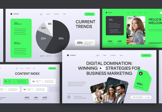 White Modern Digital Business Marketing Presentation