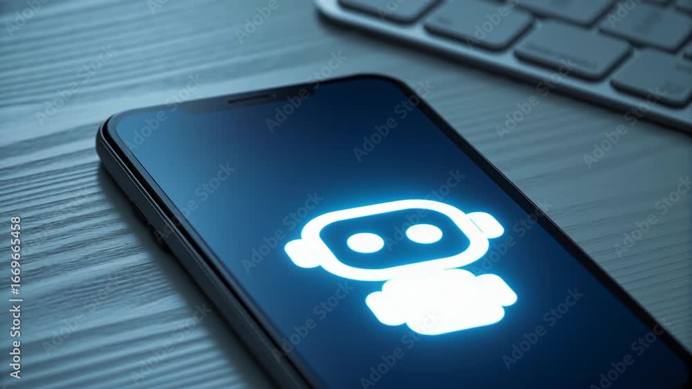 Poster ai support for remote teams enhancing customer service with smart chatbot technology on smartphone s