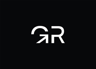 GR Lettermark Logo in Minimalism: a clean and bold logo that is perfect for branding, emphasizing simplicity and modern design