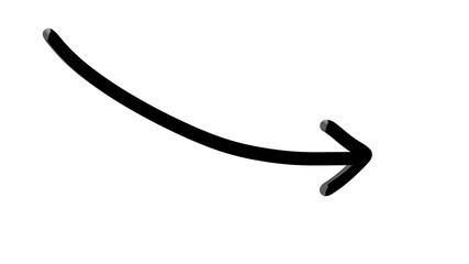 Curved Arrow Black Metallic Icon PNG Transparent Background for Modern UI UX Navigation and Graphic Vector Design