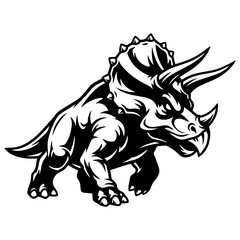 Triceratops dinosaur mascot illustration