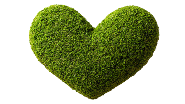 Emerald green heart isolated on transparent background — high-resolution PNG cutout icon for love and eco themes, Valentine projects, social media, stickers, printables, web and app UI