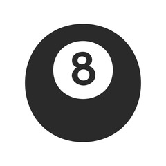 Classic black eight ball on white background