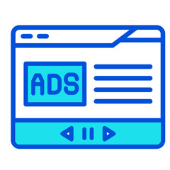 Video Ad  Icon Element For Design