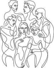 Fototapeta premium Hand drawn line art vector illustrations of cartoon animals and fairytale characters for a children's coloring book