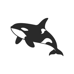 Fototapeta premium Orca silhouette illustration on white background