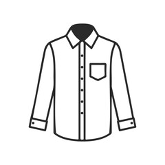 Simple line art of a long-sleeve button-up shirt