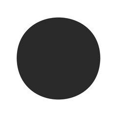 Abstract black circle on white background - minimalist graphic design
