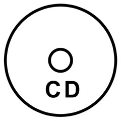 CDの線画イラスト　ストレージデバイス アイコン