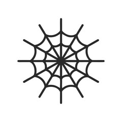 Fototapeta premium Simple black spider web icon in minimalist design on white background