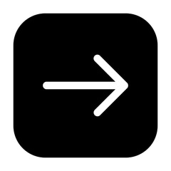 Minimalist rounded square right arrow icon, representing next or forward