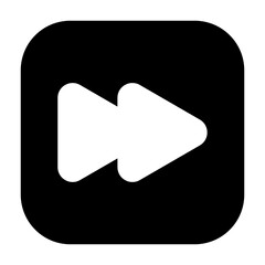 Fototapeta premium Minimalist rounded square fast forward icon, representing next or skip