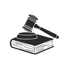 Gavel resting on law book symbolizing justice and legal authority
