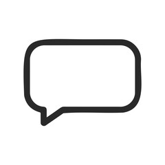 Naklejka premium Black and white speech bubble icon for communication or chat interfaces