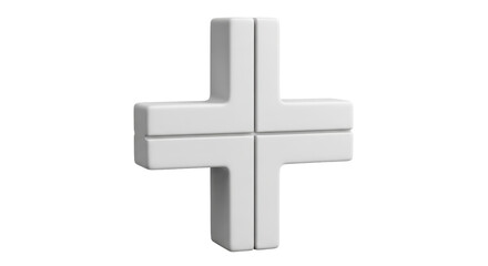 Isolated White Plus Symbol