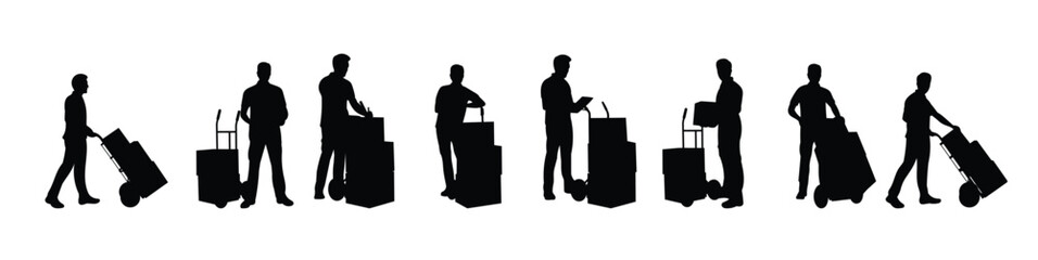 delivery man silhouette illustration vector