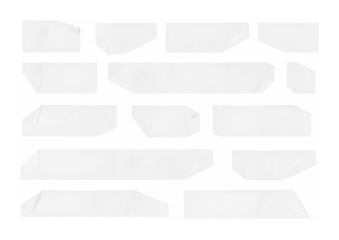 set of adhesive tape pieces on transparent background