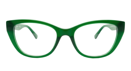 Isolated Green Cat-Eye Glasses