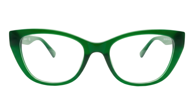 Isolated Green Cat-Eye Glasses
