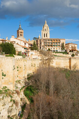 Segovia - Cathedral Nuestra Senora de la Asuncion y de San Frutos de Segovia and the twon walls