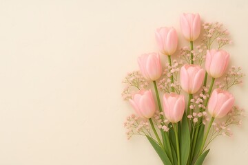 Fresh pink tulip flowers for spring decoration and natural beauty