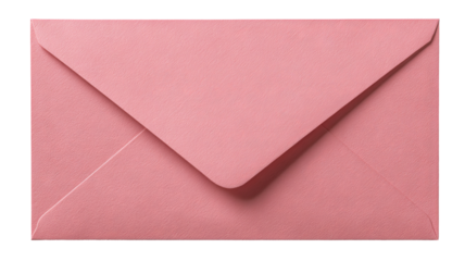 Soft pink envelope isolated on transparent background — high-resolution PNG cutout for stationery mockups, wedding invitations, greeting cards, branding, packaging, e-commerce listings, web & app UI