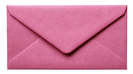 Soft pink envelope isolated on transparent background — high-resolution PNG cutout for stationery mockups, wedding invitations, greeting cards, branding, packaging, e-commerce listings, web & app UI