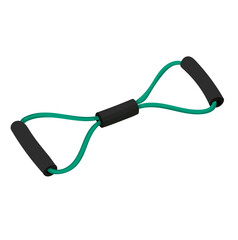 Green Resistance Band for Fitness Training Illustration Isolated on White Background