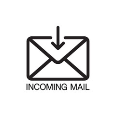Incoming mail icon message vector template for UI