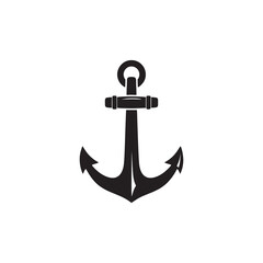 vector silhouette of a ship or boat anchor with a white background