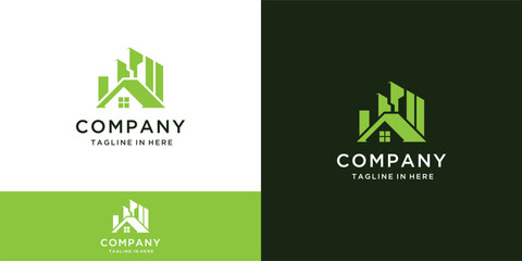 Modern building real estate logo design inspiration