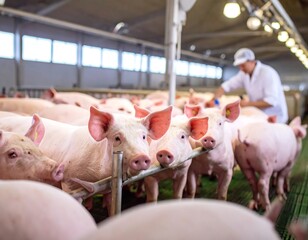 Pigs in a modern farm setting