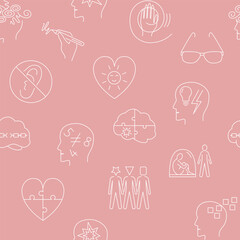 Neurological diversity line seamless pattern