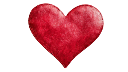 Red heart isolated on transparent background — high-resolution PNG cutout icon for love, romance, Valentine projects, social media stickers, wedding invitations, greeting cards, web and app UI