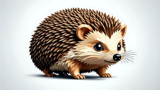 Adorable low-poly hedgehog illustration, perfect for children's books, websites, and branding.  A charming, friendly design.