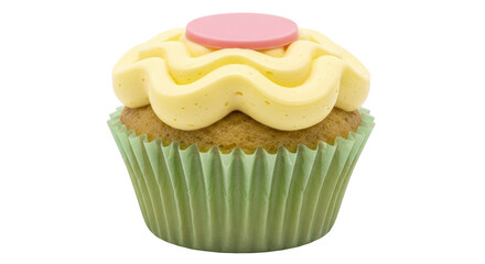 Isolated Cupcake with Pink Topping
