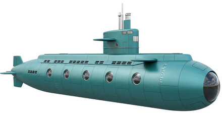 Isolated Green Submarine