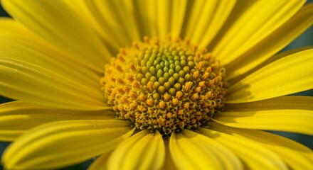 Vibrant Yellow Daisy Blossom Macro Photography Close-Up Details