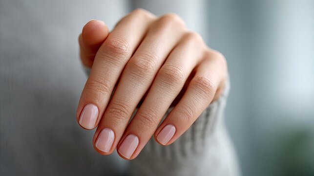 Poor circulation in finger due to Raynaud's syndrome concept. Elegantly manicured hand resting gently in soft lighting.