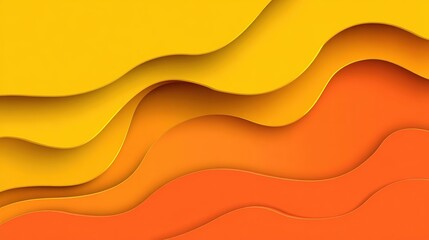 Smooth Wave Texture, Orange - Yellow Gradient Abstract Background