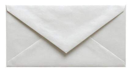Minimal blank white envelope isolated — high-resolution PNG cutout with transparent background, ideal for stationery mockups, wedding invitations, greeting cards, branding and packaging design
