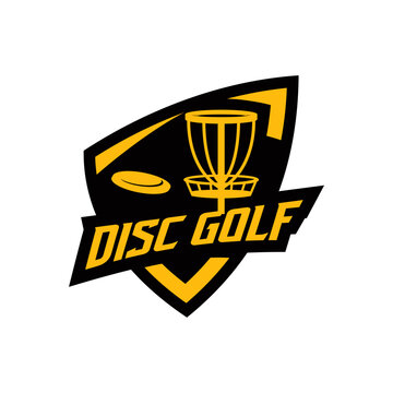 Dics Golf Frisbee Logo for Team Club and Tornament Championship Template Vector