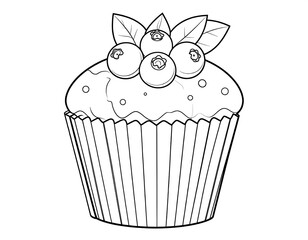 Simple black and white cupcake illustration (1)