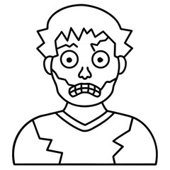 zombie broken head line art vector icon