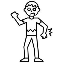 zombie broken hand line art vector icon