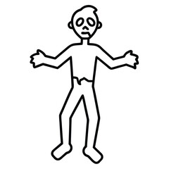zombie dead body line art vector icon